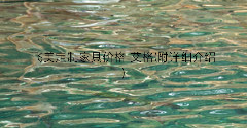 “飞美定制家具价格 艾格(附详细介绍)